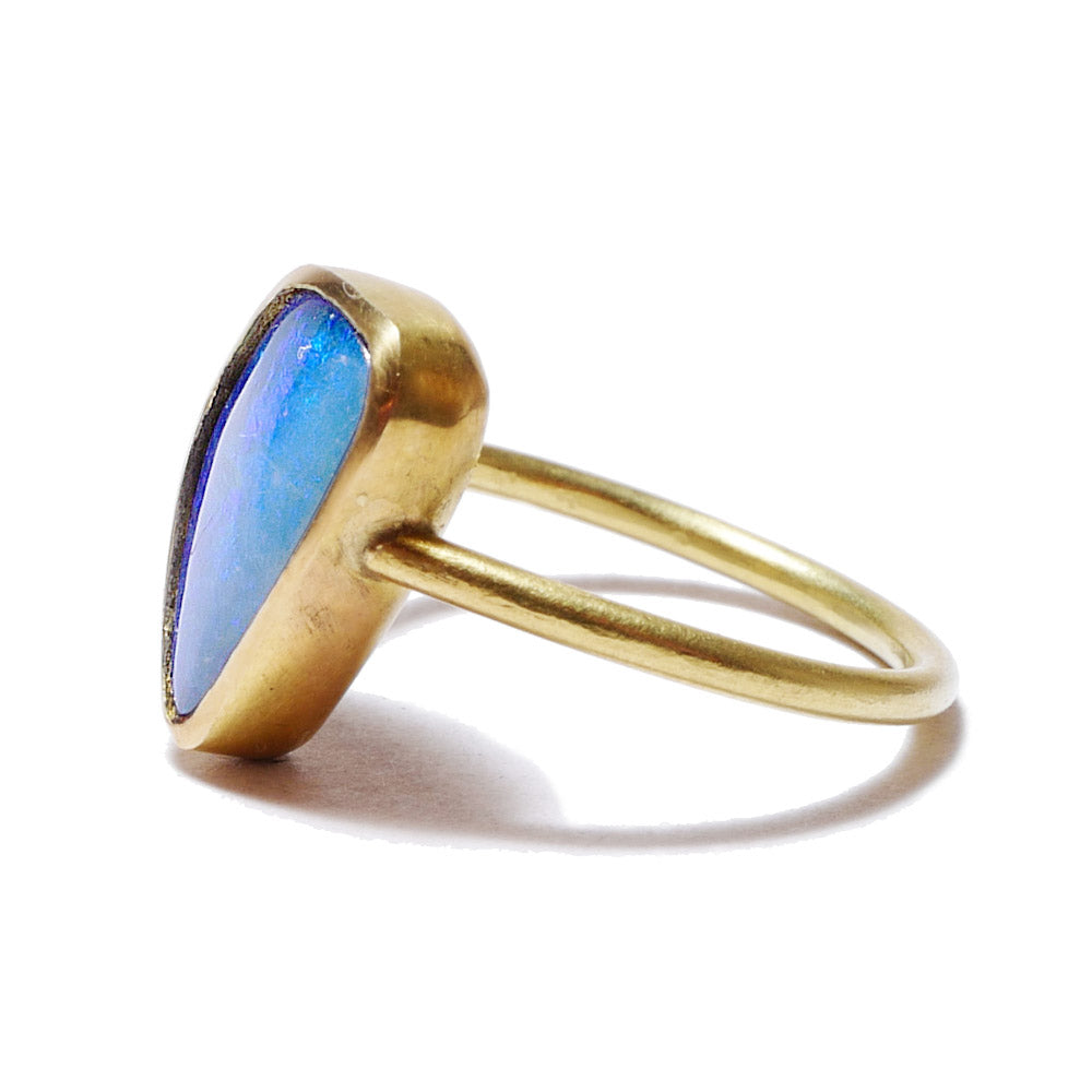 K18 boulder opal ring