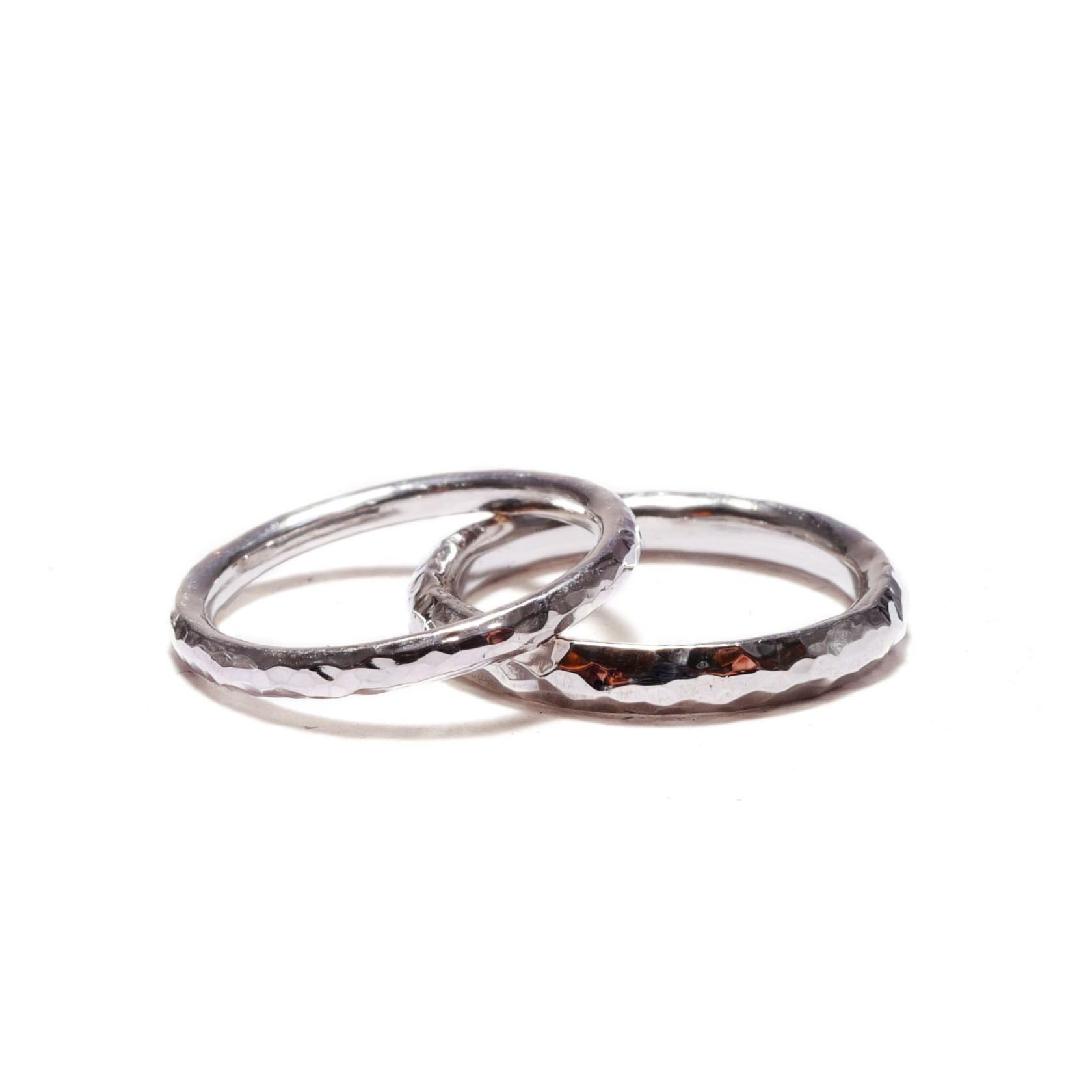hammered finish<br>silver　basic-pair ring