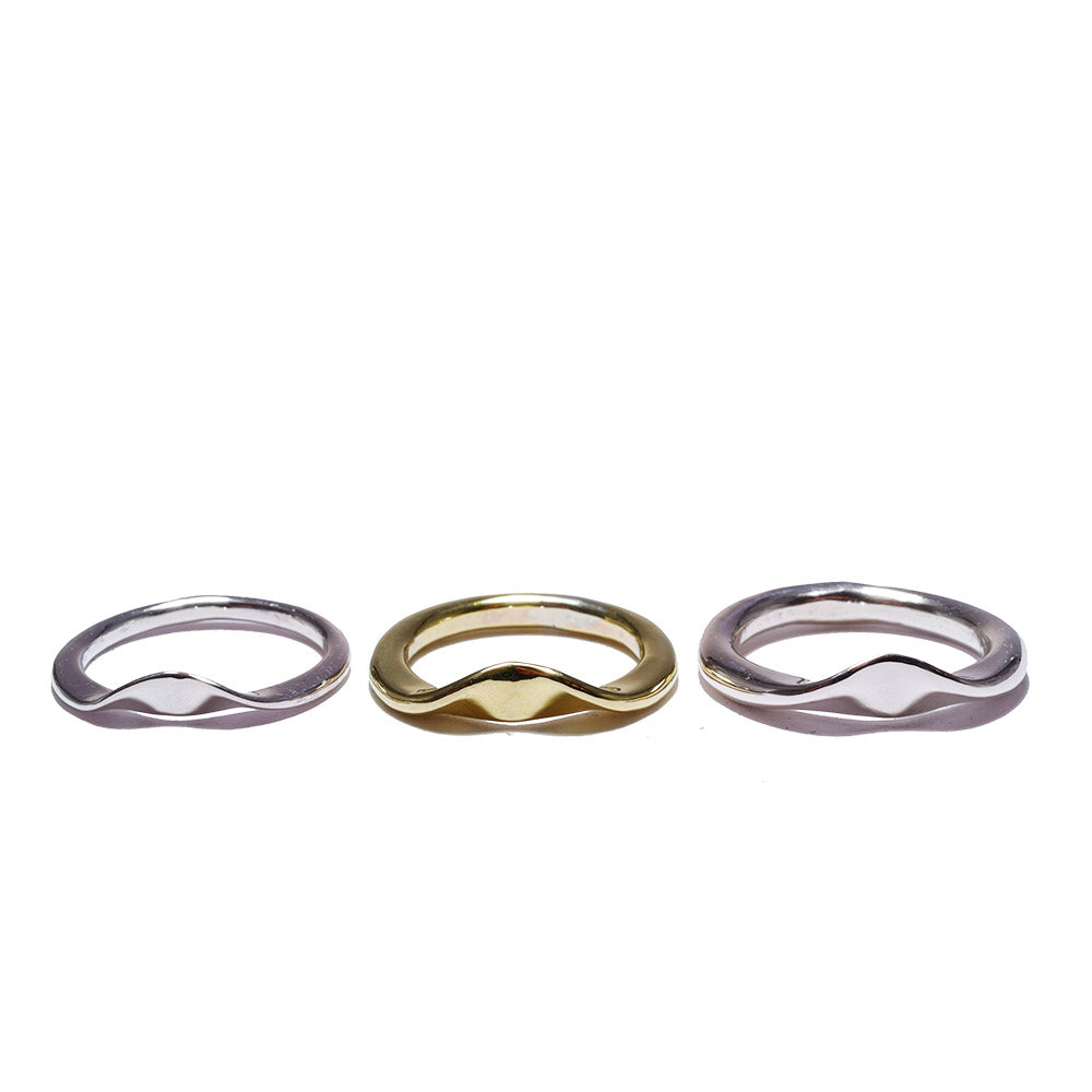 half spin　silver<br>basic-pair ring